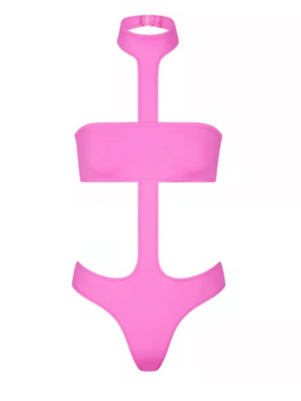 Skims recycled swim cut out halter monokini taffy pink Swimsuit size small nwt💗